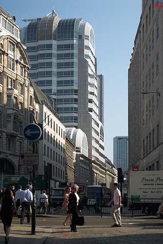 Londyn City, Monument, panorama na biurowce przy ulicy King William.